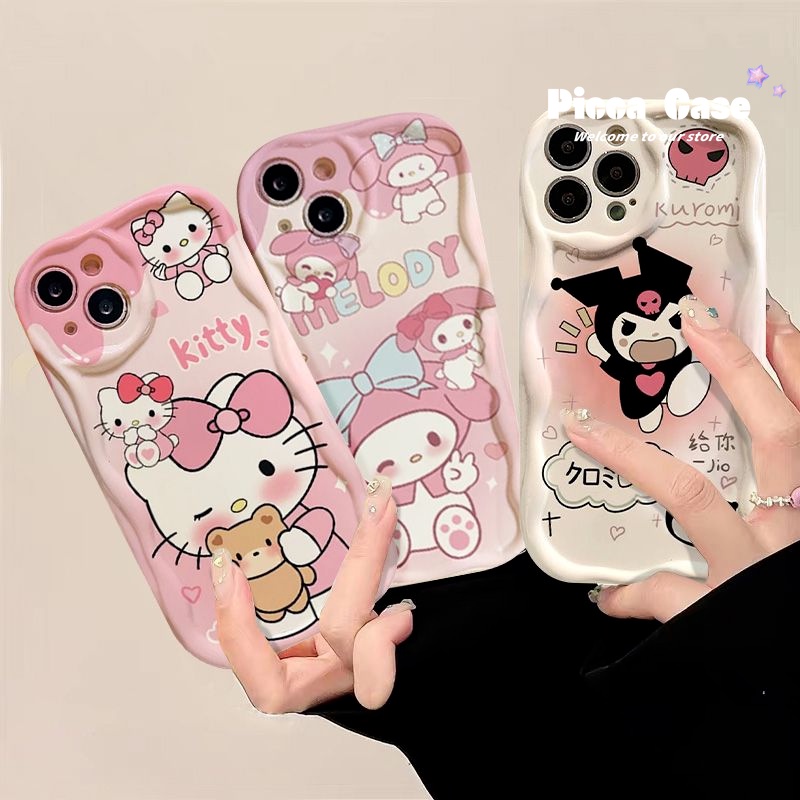 เคสโทรศัพท์มือถือ ขอบโค้ง ลายการ์ตูนคิตตี้ เมโลดี้น่ารัก สําหรับ Realme C25s C33 C53 C11 C51 5i 9i C55 C25 C20 C21 C35 C17 C21Y 6i 5 C30 C15 C2 C3 C31 C20A C12 8i 7i 5s C1 C25Y