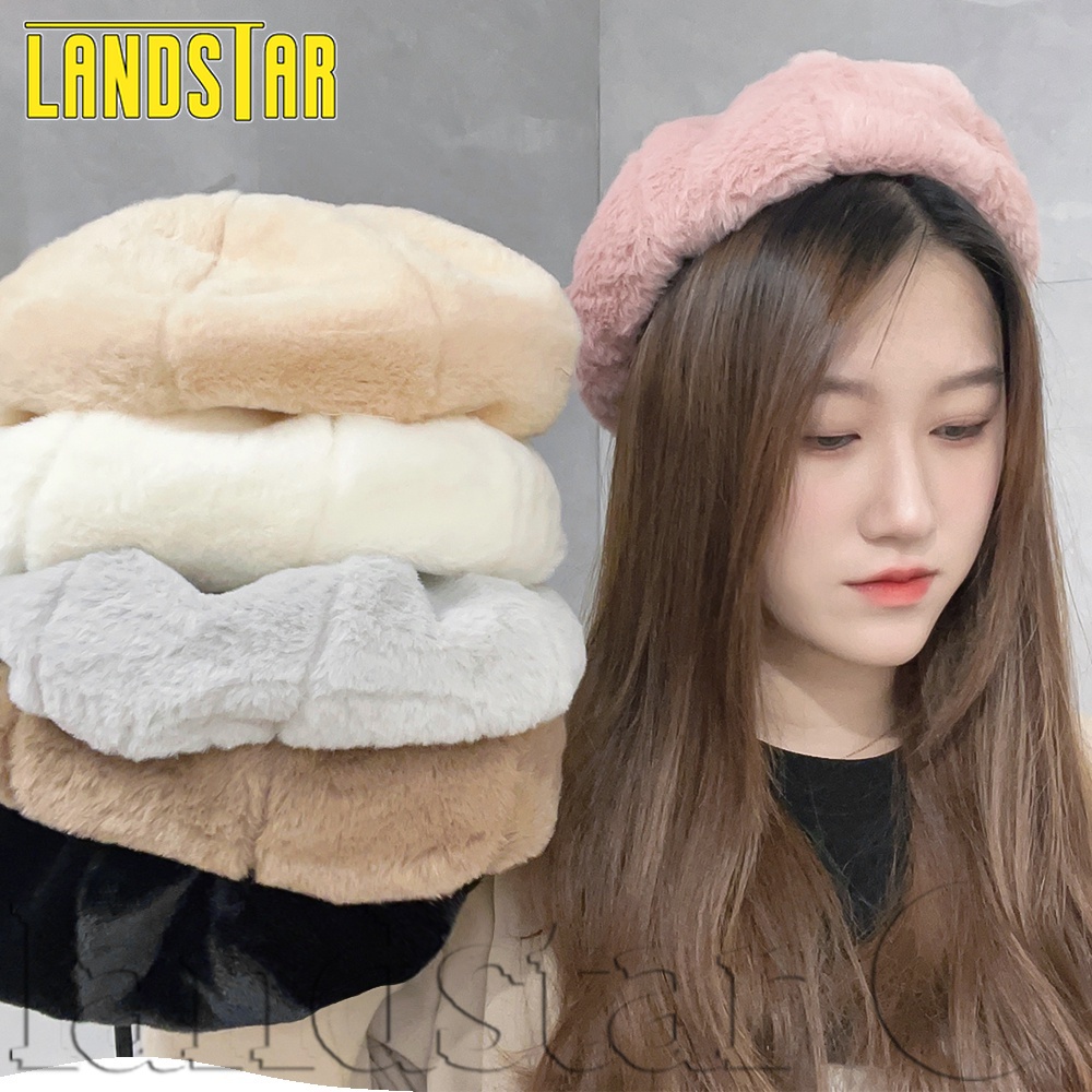 Thermal Plush Fluffy Beret Hat-ฤดูใบไม้ร่วงฤดูหนาว,ปรับได้,กลางแจ้ง,เก็บหมวกอบอุ่น-คลาสสิก,Retro,Elegance Flat Caps -สีทึบ,British Painter Style -For Woman,Girls