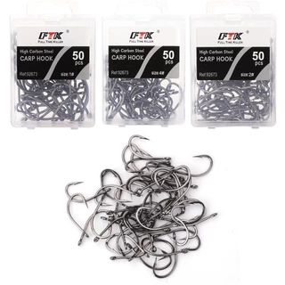 Ftk 92673 ตะขอตกปลา แบบเหล็กคาร์บอน 50 ชิ้น