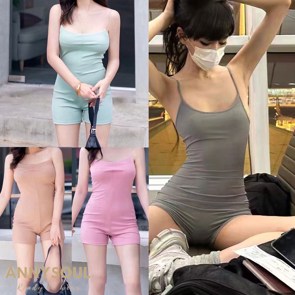 ชุดเดรสสั้นสายเดี่ยวเเขนกุดสีพื้นสไตล์เกาหลีใส่เที่ยวปาร์ตี้