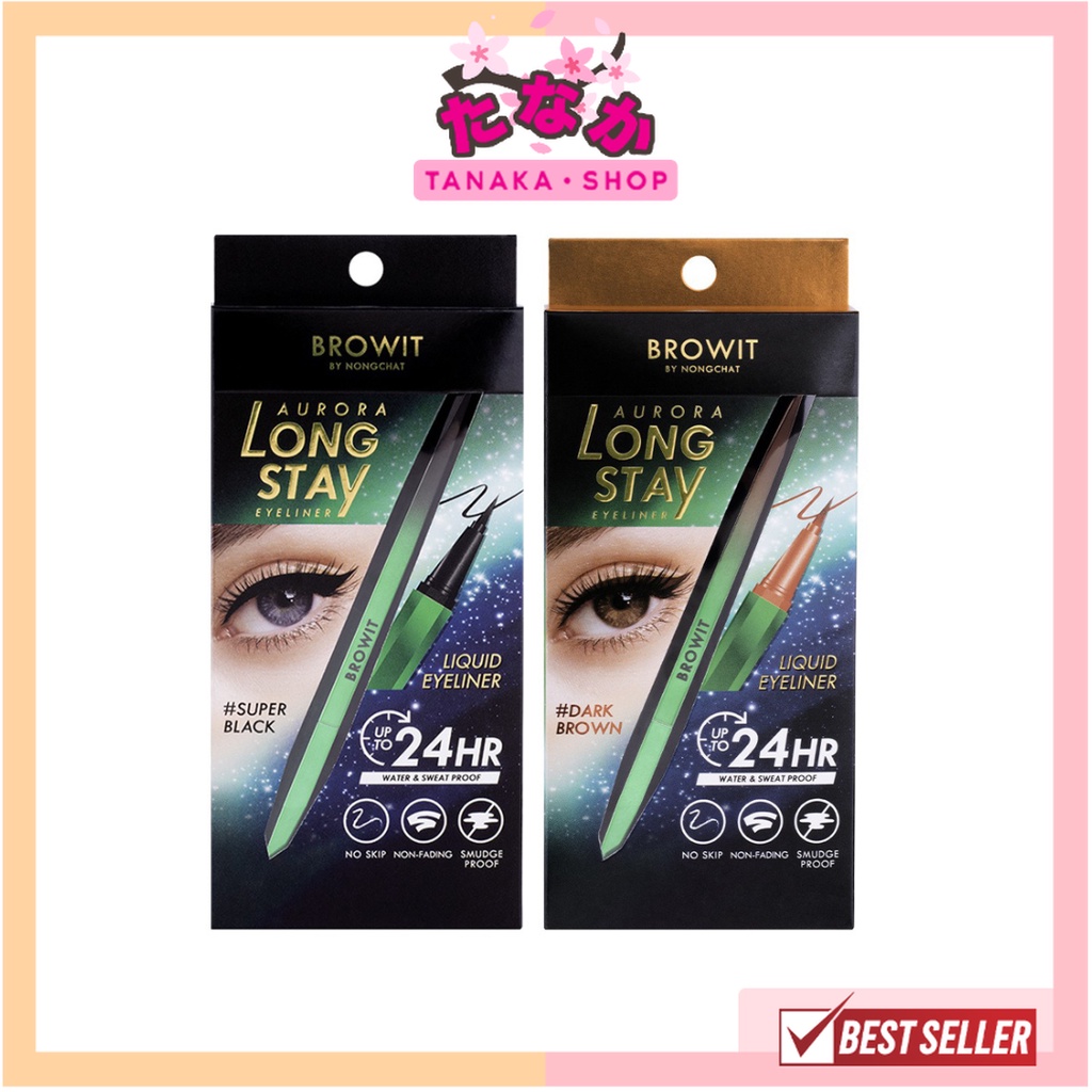 Browit Aurora Long Stay Eyeliner บราวอิท ออโรร่าลองสเตย์อายไลน์เนอร์ อายไลน์เนอร์หัวพู่กัน กันน้ำ กันเหงื่อ