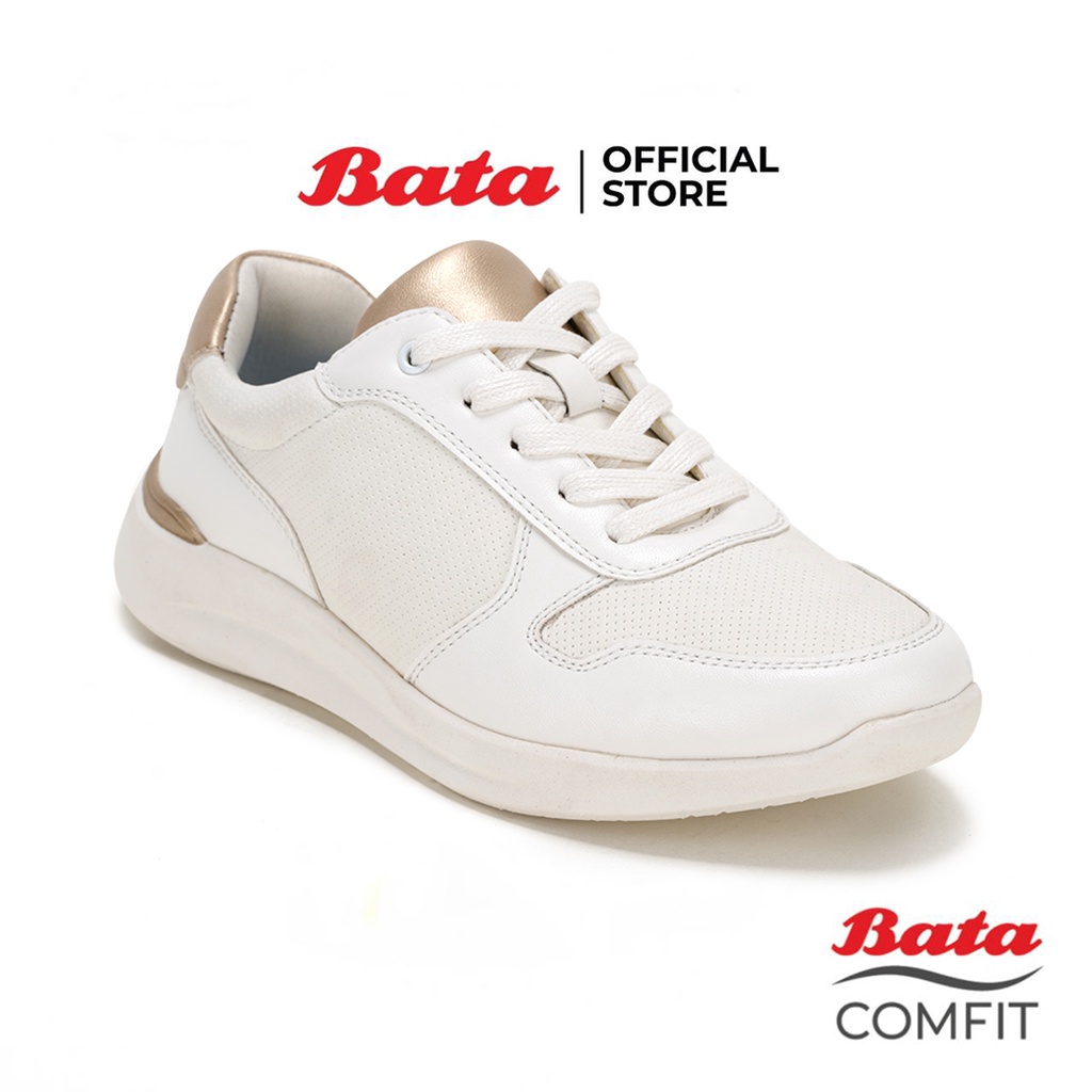 Bata บาจา Comfit รองเท้าผ้าใบเพื่อสุขภาพแบบผูกเชือก รองรับน้ำหนักเท้า สวมใส่ง่าย สำหรับผู้หญิง รุ่น LOTUS สีขาว 6011035 สีดำ 6016035