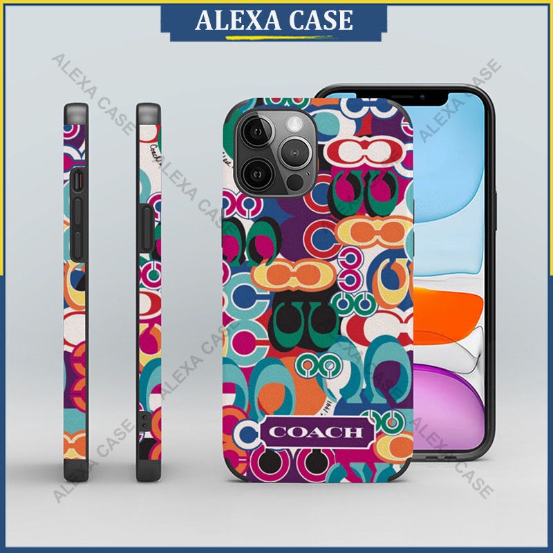 C0ach เคสโทรศัพท์สําหรับ iPhone 16 Pro Max / iPhone 15 Pro Max / iPhone 14 Pro Max / iPhone 13 Pro Max / XS Max / iPhone 8 Plus / iPhone SE Lambskin เคสป้องกัน 8G8WRI