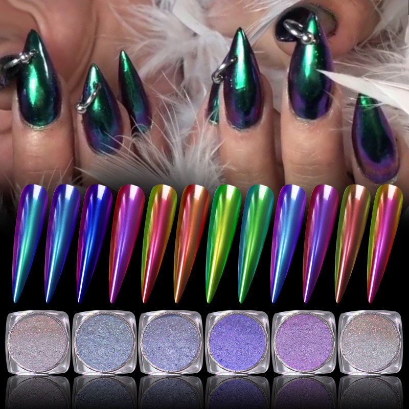 ผงกระจกวิเศษยอดนิยม เปลี่ยนแสงได้ แสงออปติคอล กิ้งก่า เพชร
