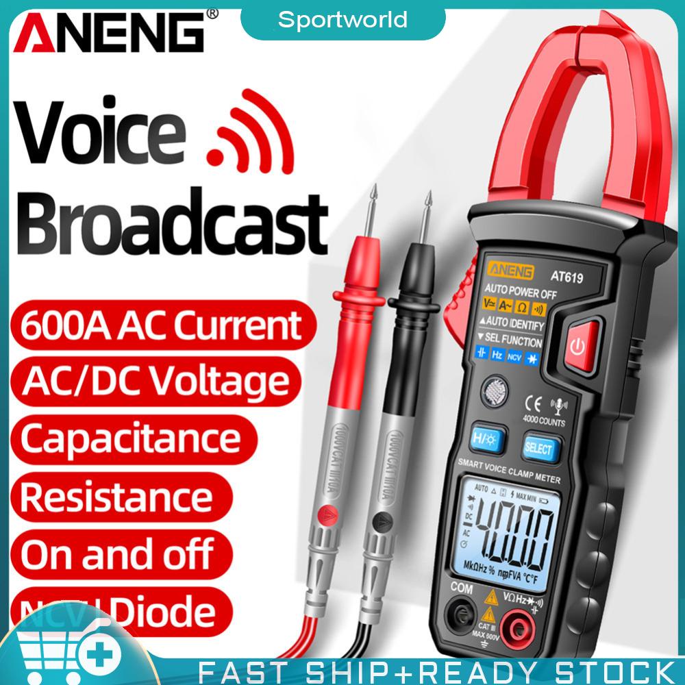 แคลมป์มิเตอร์  Aneng AT619 Digital Clamp Meter AC กระแสเสียงออกอากาศ มัลติมิเตอร์ แอมมิเตอร์ ทดสอบแรงดันไฟฟ้า แอมป์รถยนต์ Hz ประจุกระแสไฟ NCV โอห์ม เครื่องมือทดสอบอื่น ๆ