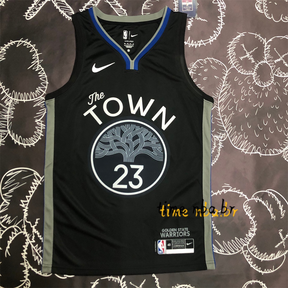 Hot Pressed NBA Golden State Warriors Warriors Draymond Green Black Basketball Jersey