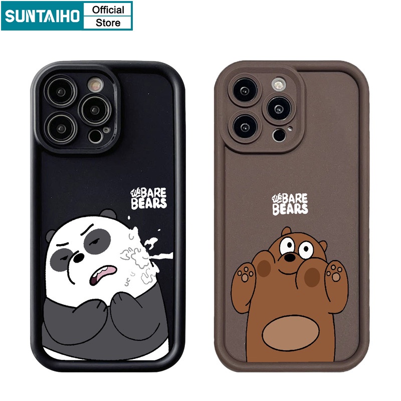 Suntaiho เคสไอโฟน เคสโทรศัพท์ซิลิโคน TPU แบบนิ่ม ลายการ์ตูนหมีแพนด้า กันกระแทก สําหรับ Iphone 15 14 12 13 11 Pro Max IP 7 8 Plus Iphon X XS XR Xs Max