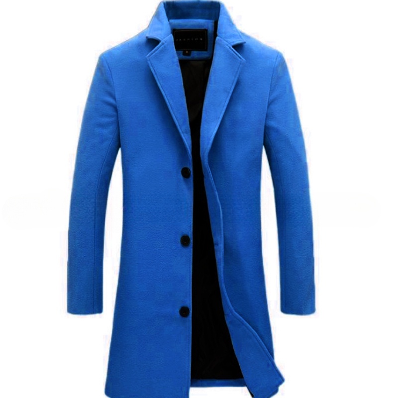 IELGY เสื้อกันหนาวฤดูใบไม้ร่วงและฤดูหนาวของผู้ชายเกาหลี Slim Fit Middle Long Coat