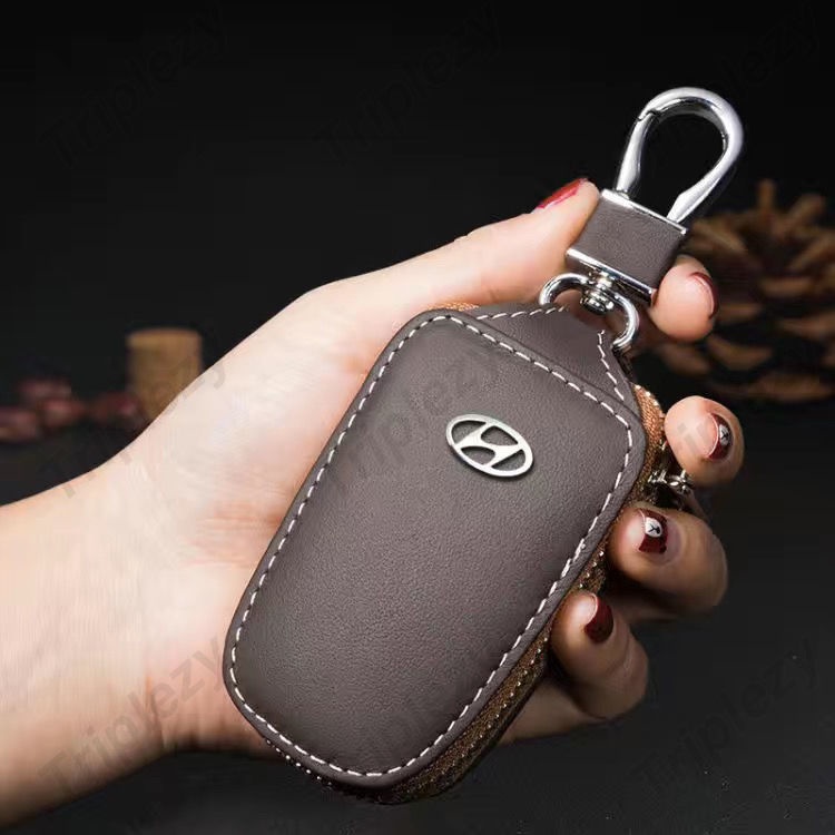 เคสรีโมตกุญแจรถยนต์ แบบหนัง สําหรับ Hyundai Creta Stargazer Staria Santa Fe Palisade Avante Elantra Tucson Kona Ioniq H1 Accent Reina