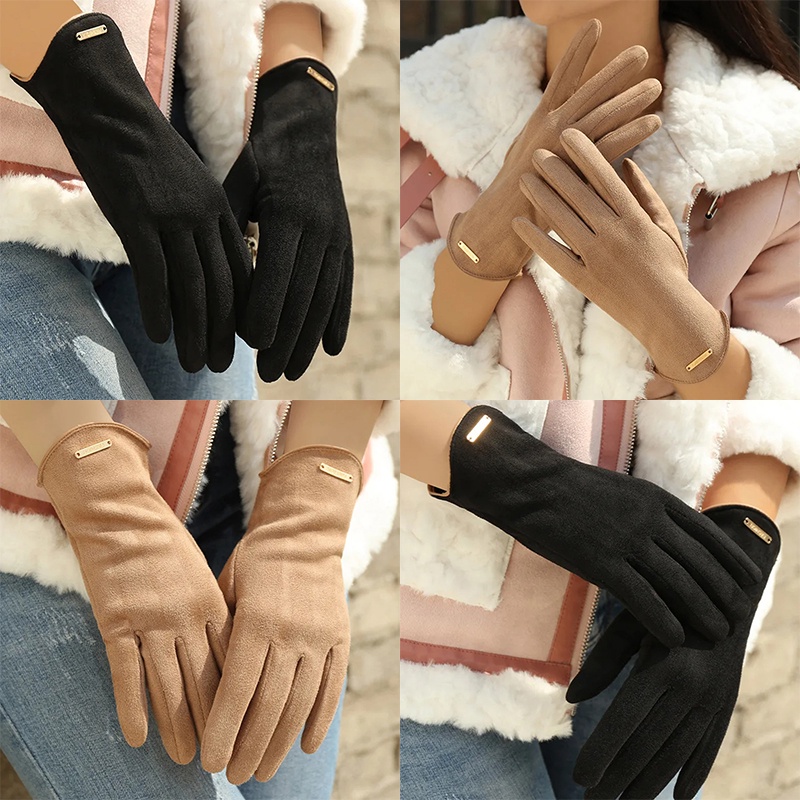 ถุงมือขับรถ ผ้าแคชเมียร์ กันลม ให้ความอบอุ่น เหมาะกับฤดูใบไม้ร่วง และฤดูหนาว สําหรับผู้หญิง RYT