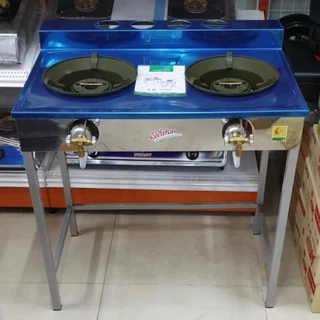 LUCKY FLAME เตา KB5 คู่ ลัคกี้เฟลม รุ่น SA-820 หน้าสแตนเลส ขาเหล็ก อย่างดี ไฟแรง ไฟสวย