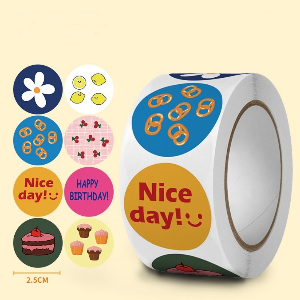 C182 สติ๊กเกอร์ Thank You 500 ชิ้น/ม้วน​ สําหรับตกแต่งสแครบบุ้ค​ สติ๊กเกอร์ขอบคุณ Thankyou Sticker​ สติ๊ก​เ​กอ​ร์ติด​กล่