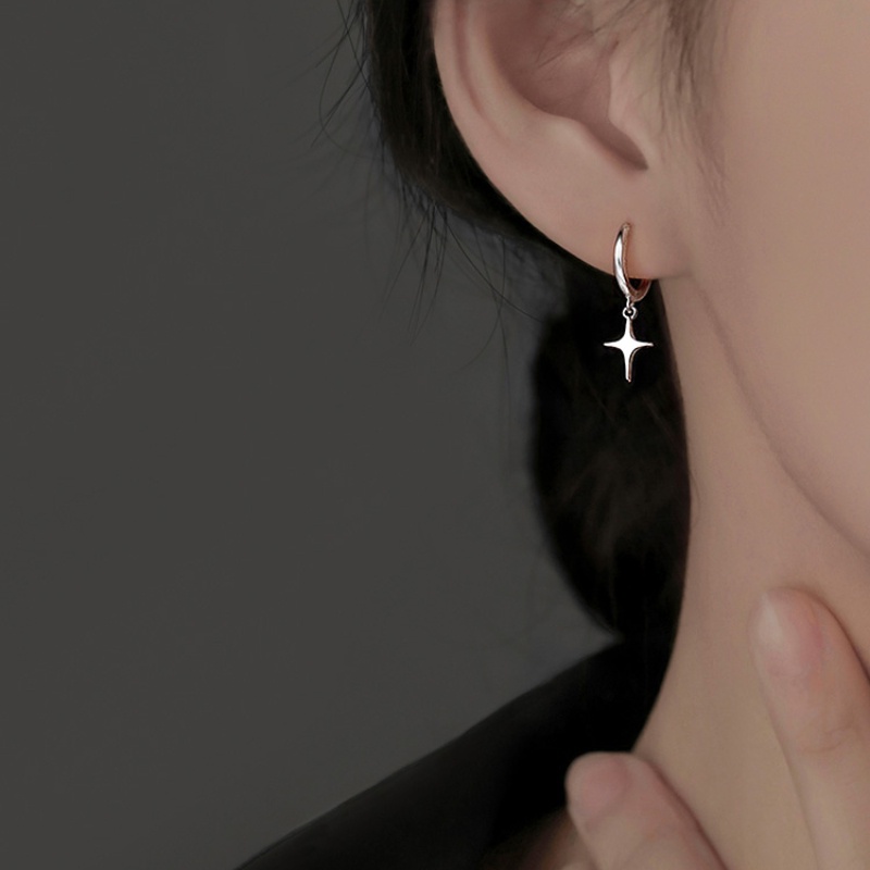 1 คู่ ข้าม ต่างหู สําหรับผู้หญิง แพ้ง่าย หยดดาว ห่วง ต่างหู ชุดเจาะ ต่างหู ชุด เงิน ต่างหู สําหรับเด็ก เครื่องประดับ - รูปที่ 3