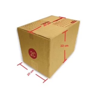 กล่องไปรษณีย์ เบอร์ 2C ขนาด 20×30×22 ซม. กล่องพัสดุฝาชน แพ็ค 20 ใบ หนา 3 ชั้น แบบพิมพ์ ราคาส่ง พร้อมส่ง Qbox7 ล็อต 3318