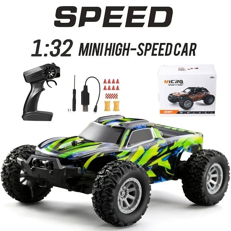ขับเคลื่อนสี่ล้อ 1/32 RC MINI Racing Car Full-scale คันเร่งรีโมทคอนโทรลของเล่น Light Drift Off-Road ปีนเขารถความเร็วสูงสําหรับชายของขวัญเด็กของเล่นรถ