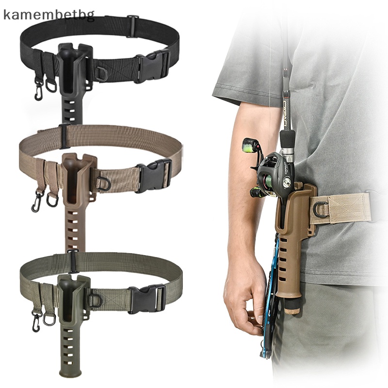 Kamembetbg เข็มขัดรัดคันเบ็ดตกปลา แบบพกพา ปรับได้