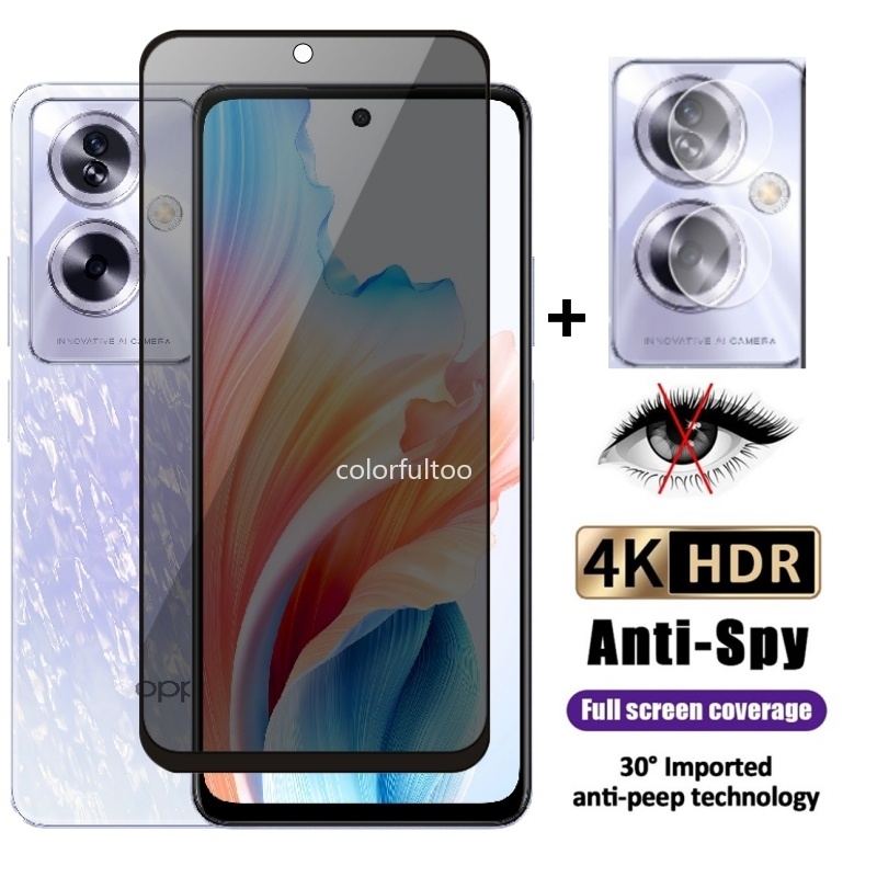 ฟิล์มกระจกนิรภัยกันรอยหน้าจอ กันส่อง กันรอยเลนส์กล้อง สําหรับ Oppo A79 2023 Oppo A79 A 79 A78 A38 A18 OppoA79 OppoA78 4G 5G 9H