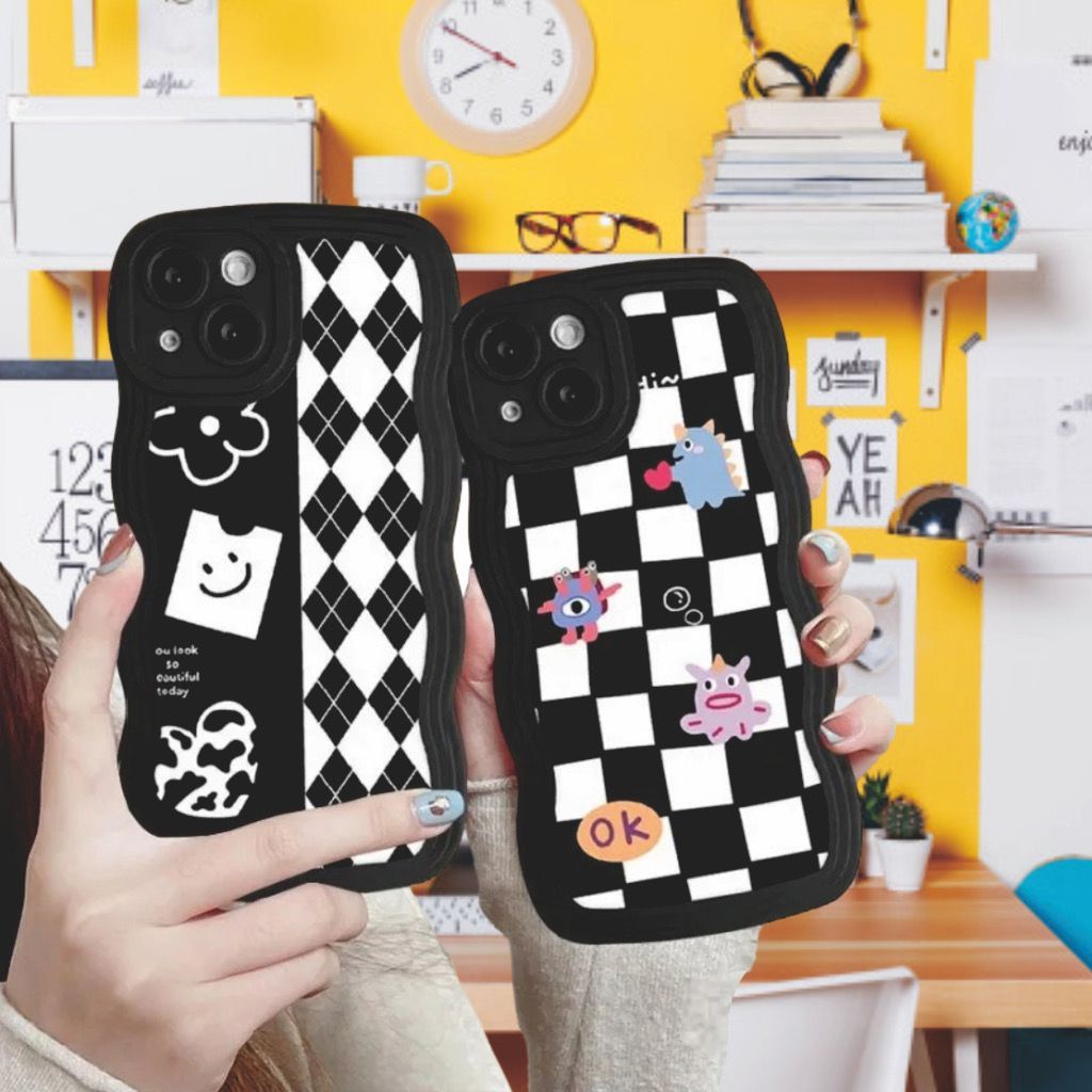 CENTER 18 SILICONE SOFTCASE WAVE รุ่น DIAMOND GRID สําหรับ REALME C11 C12 C15 C2 A1K C20 C21Y C30 C3