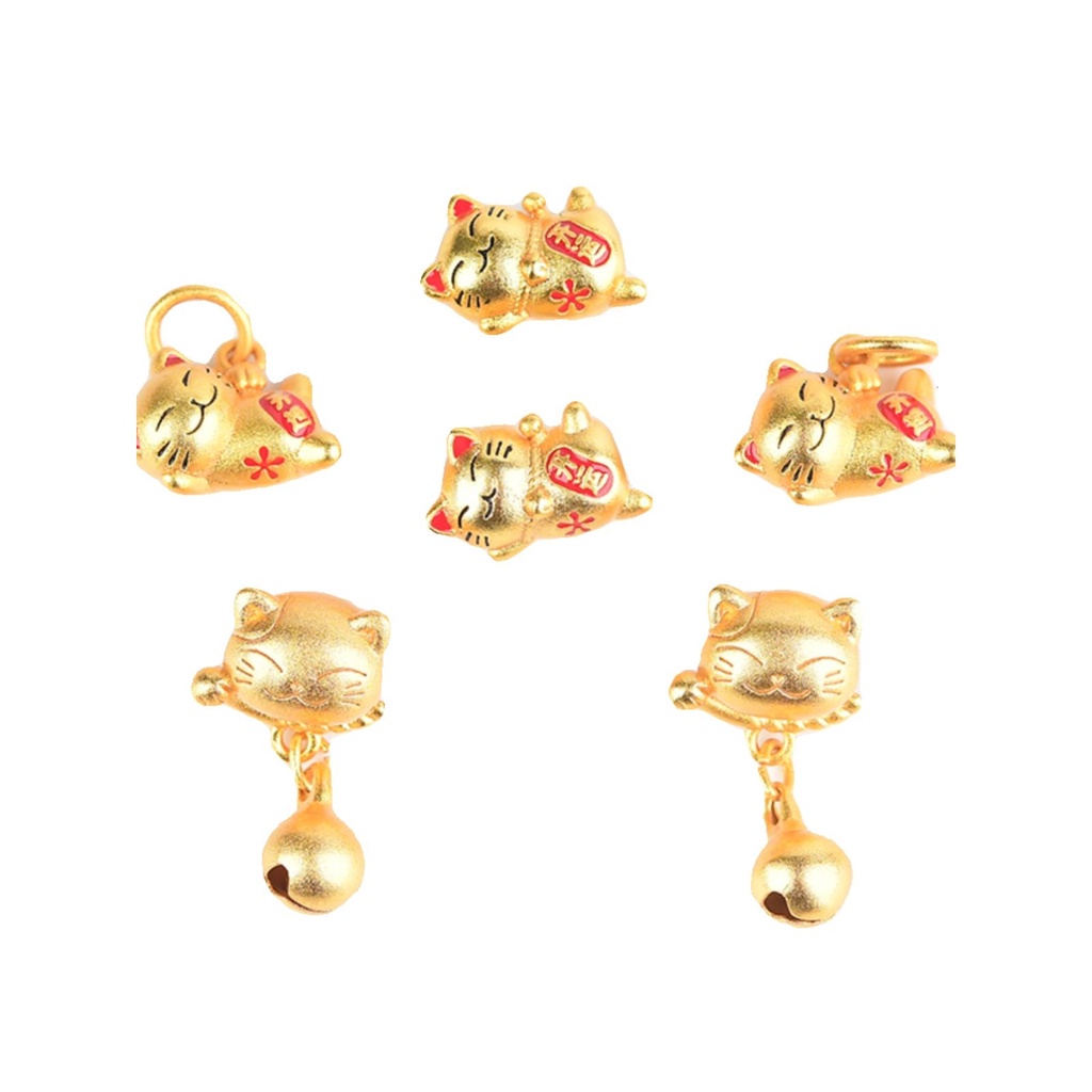 จี้กระดิ่งทรายถัก รูปแมวนําโชค สีทอง แข็งแรง สําหรับทําเครื่องประดับ สร้อยข้อมือ diy - รูปที่ 4