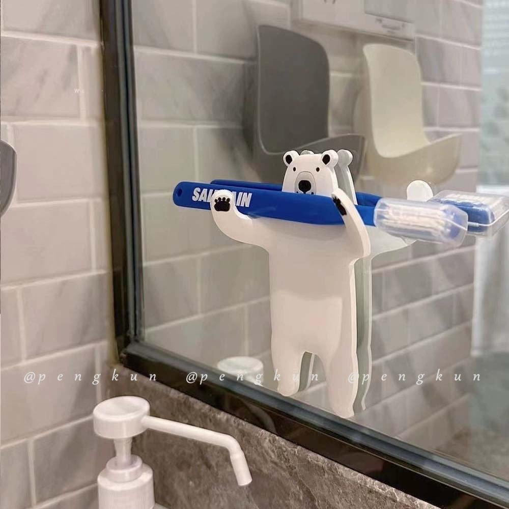 ตะขอติดตู้เย็น รูปการ์ตูนแพนด้า สุนัขน่ารัก ไม่เหนียวติด สีดํา แบบสร้างสรรค์ - รูปที่ 2