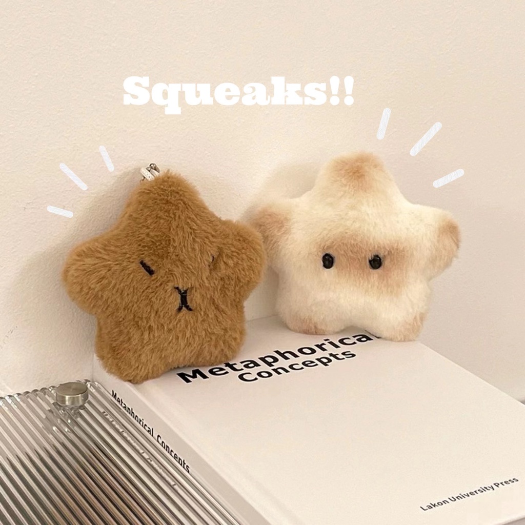 Squeaky Star CAPIBARA พวงกุญแจ จี้ตุ๊กตาปลาปักเป้าน่ารัก สร้างสรรค์ เครื่องประดับ สําหรับแขวนกระเป๋าเป้สะพายหลัง เพื่อน ของขวัญคริสต์มาส