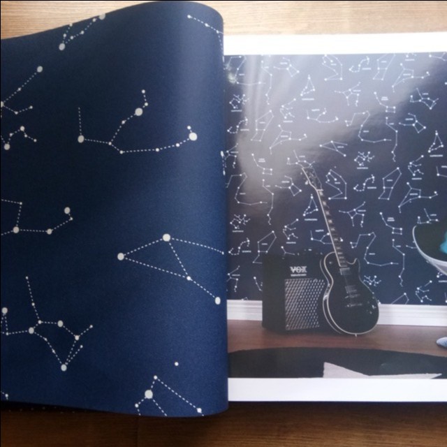 ขายพรีเมี่ยม 10M STAR RASI MOTIF WALLPAPER - สีฟ้า