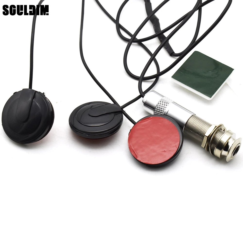 Universal Stick บน Transducer 6.35 มม.Endpin เอาต์พุตแจ็ครถกระบะ Piezo 3 Transducer สําหรับอะคูสติกกีตาร์ Ukulele Mandolin ไวโอลิน