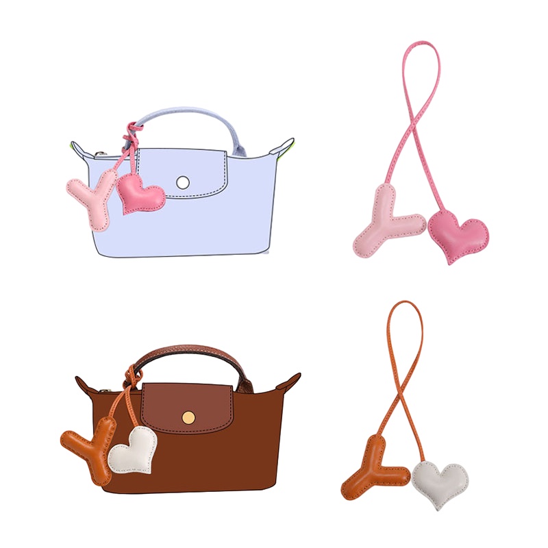 Evertoner จี้ห้อยกระเป๋า สําหรับ Longchamp กระเป๋า หนังแกะ ตัวอักษร ความรัก พวงกุญแจรถ ระดับไฮเอนด์ อุปกรณ์เสริม