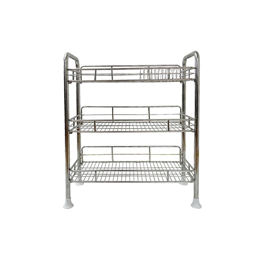 P&P CLOSE ชั้นคว่ำจานสเตนเลส 3 ชั้น 30X64X73 CM. SHERLYN-3L สีเงิน