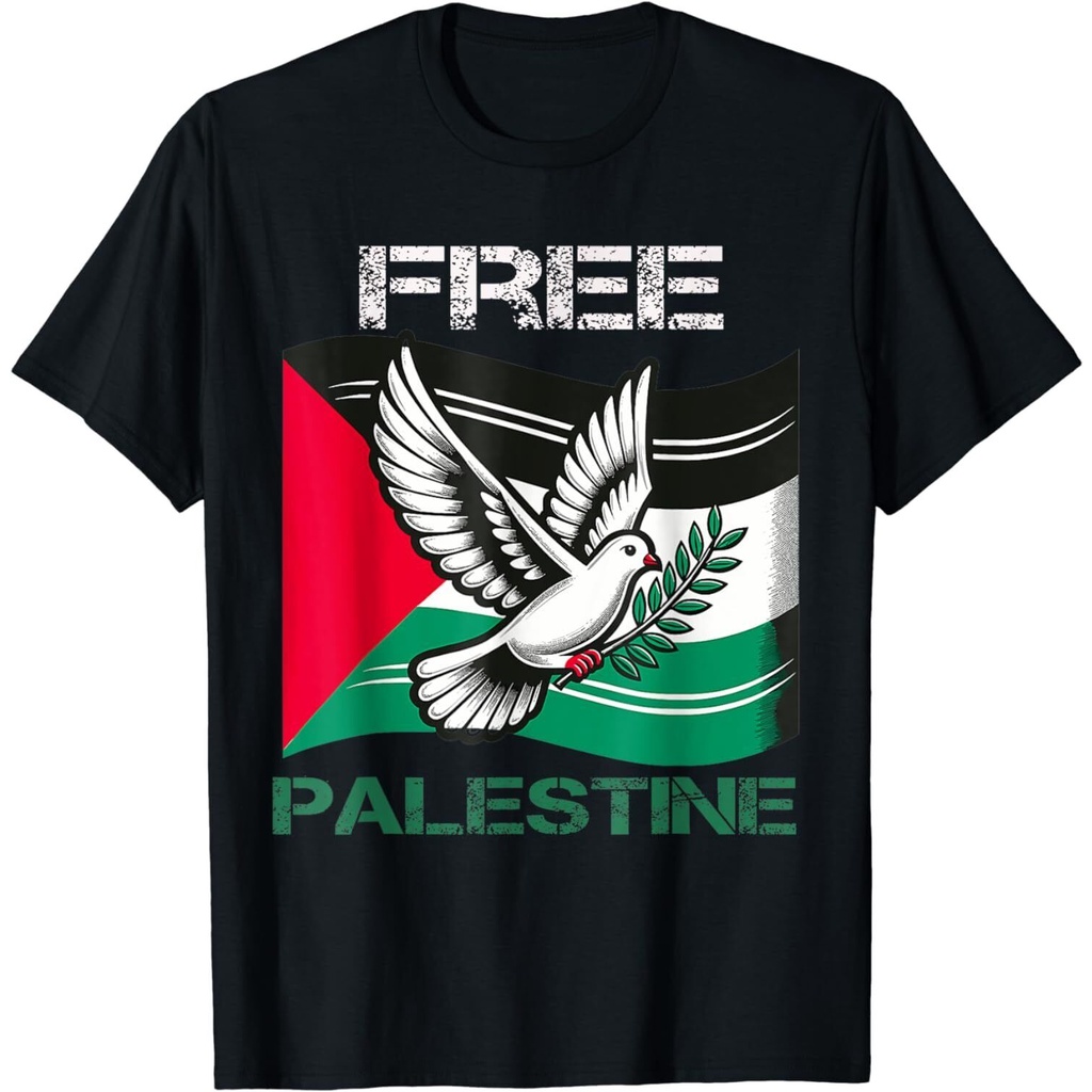 I Love ฟรี Palestine Flag Save Gaza Strip ปาเลสไตน์ Unisex เสื้อยืด S-5XL
