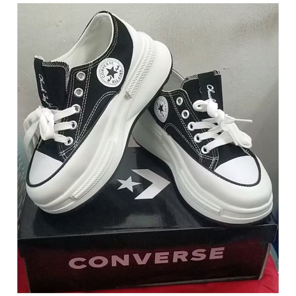 CLASS A CONVERSE Converse official Run Star Hike canvas sneakers white shoes แฟชั่น