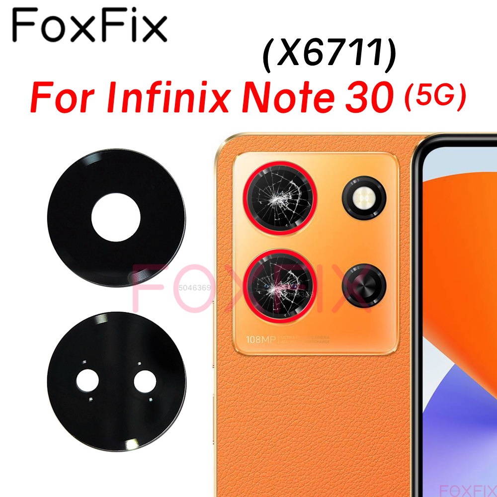 เลนส์กระจกกล้องด้านหลัง แบบเปลี่ยน พร้อมสติกเกอร์กาว สําหรับ Infinix Note 30 5G X6711