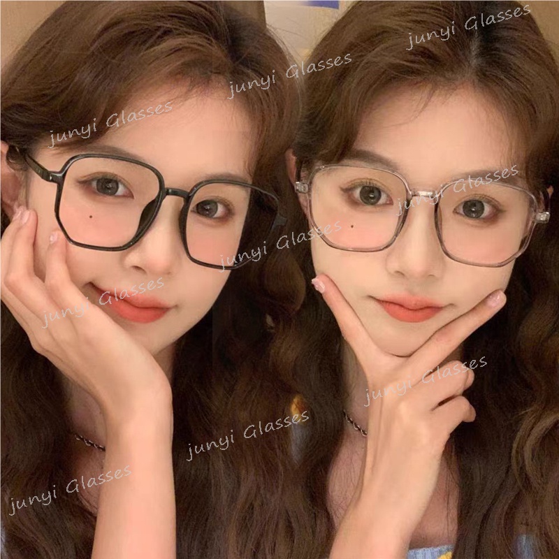แว่นตา กรอบสี่เหลี่ยม ขนาดใหญ่ น้ําหนักเบาพิเศษ ป้องกันรังสียูวี สามารถปรับได้ สําหรับผู้หญิง