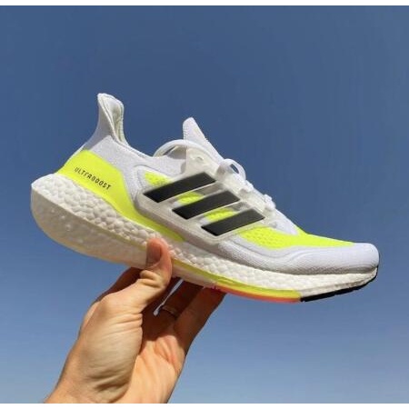♞Discount Adidas ultraboost 21 Ultra boost UB7.0 sneakers Men and Women Running Shoes White/Yellow