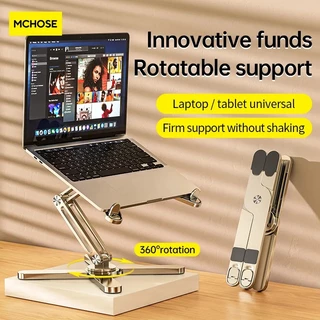 Mc N86 ขาตั้งแล็ปท็อป 360°หมุนโน๊ตบุ๊คแบบพกพาวงเล็บกระจายความร้อนพับผู้ถืออลูมิเนียมเหมาะสําหรับ แมคบุค อากาศ มือโปร