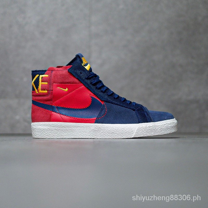 ♞,♘,♙,♟Nike sb blazer mid descontructed navy red sneakers 100% authentic