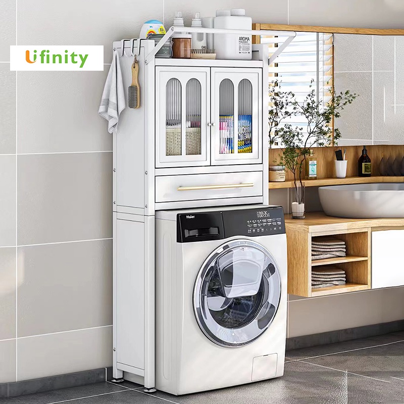 Lifinity ชั้นวางเครื่องซักผ้า สแตนเลส ชั้นวางของในห้องน้ำ แบบมีลิ้นชัก ใช้เก็บของต่างๆ ประหยัดพื้นที่