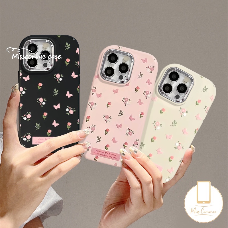 สําหรับoppo A60 A18 A58 A79 A78 A17 A38 A57 A16 A77 A12 A7 A5s A54 A15 A15s A53 A76 A17K A9 A5 A16s A95 A3s A74 A96 Reno 5F 4F Vintageผีเสื ้ อดอกไม ้ สดShookproofดอกไม ้ กรณี