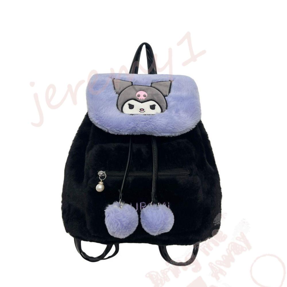 Jeremy1 กระเป๋าเป้สะพายหลังลําลอง ผ้ากํามะหยี่ขนนิ่ม ลายการ์ตูนคิตตี้ Cinnamoroll แฟชั่นฤดูใบไม้ร่วง และฤดูหนาว