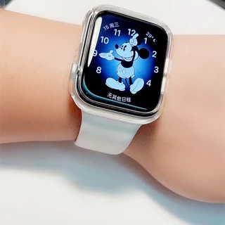 เคสโทรศัพท์มือถือ TPU แบบใส สําหรับ iWatch Series 9 8 Ultra 7 6 SE 5 4 3 2 1 38/42/40/44/41 มม. 45 มม. 49 มม.