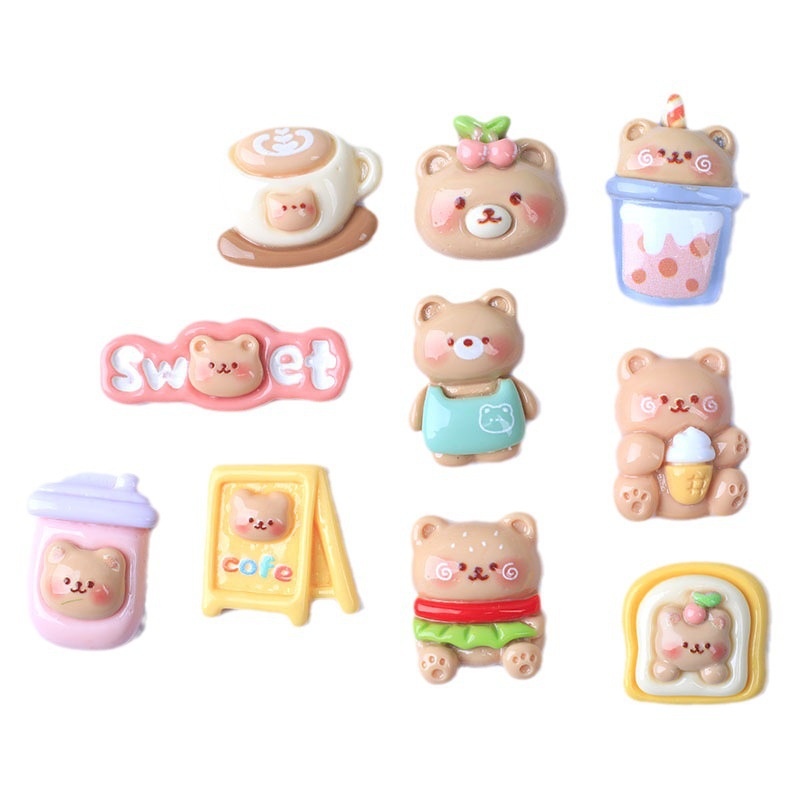 กิ๊บติดผมเรซิ่น รูปการ์ตูนหมีกาแฟน่ารัก เครื่องประดับ สําหรับติดผม ติดเคสโทรศัพท์ diy ราคา ถูกที่สุด ดีลบีเคเค แกลเลอรีภาพที่ 5