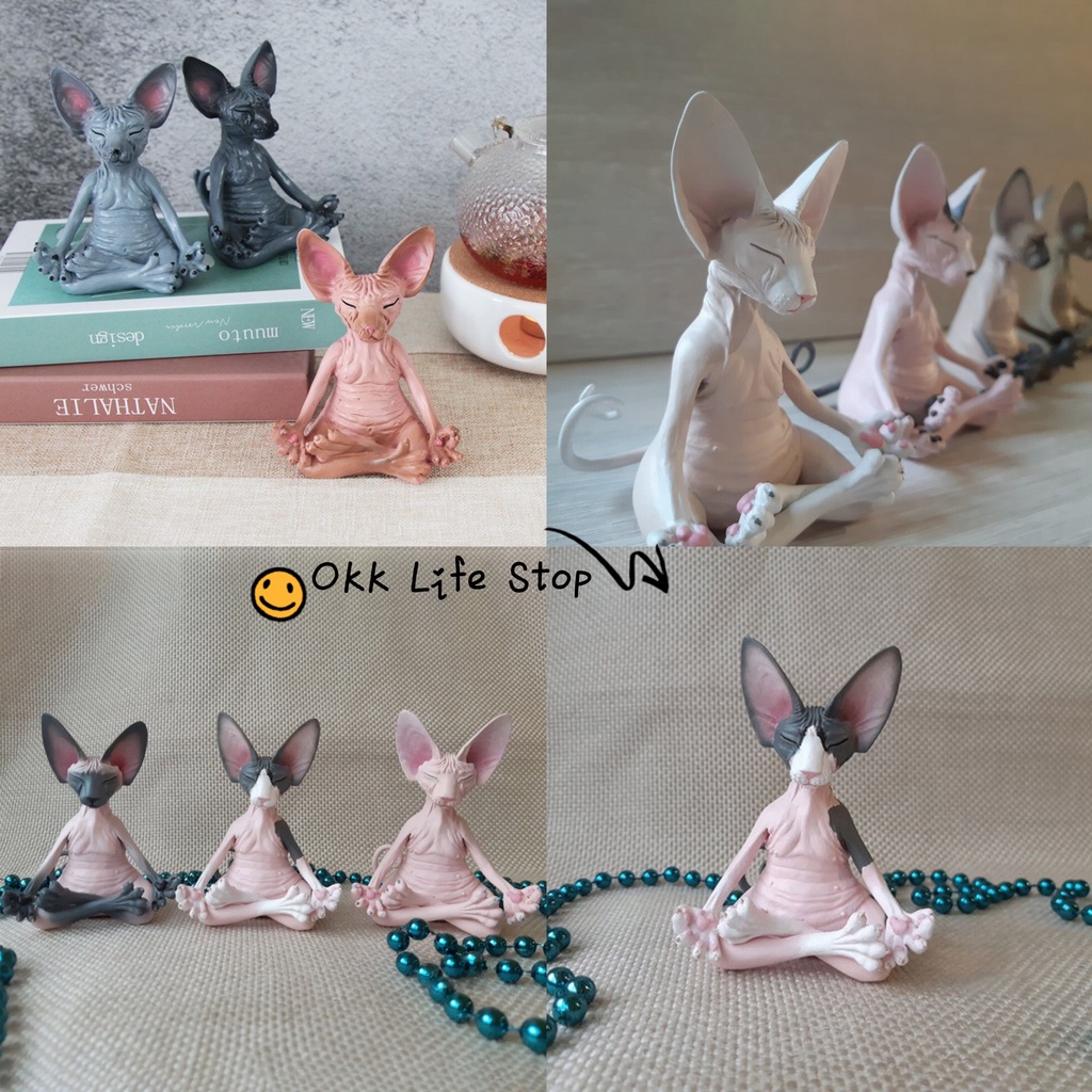 OKK Life Stop(E849)*พร้อมส่งในไทย*ฟิกเกอร์แมว Sphynx แฮนด์เมด ขนาดเล็ก ของเล่นสะสม สําหรับเด็ก