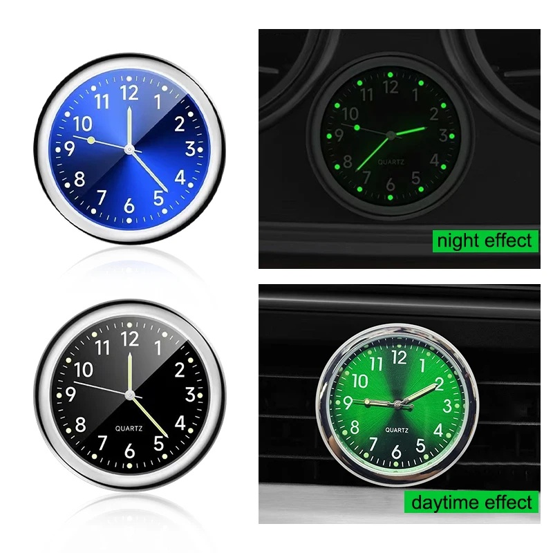 นาฬิกาควอตซ์เรืองแสง ขนาดเล็ก มีกาวในตัว ติดปุ่มกดแบตเตอรี่ สําหรับรถยนต์ - รูปที่ 2