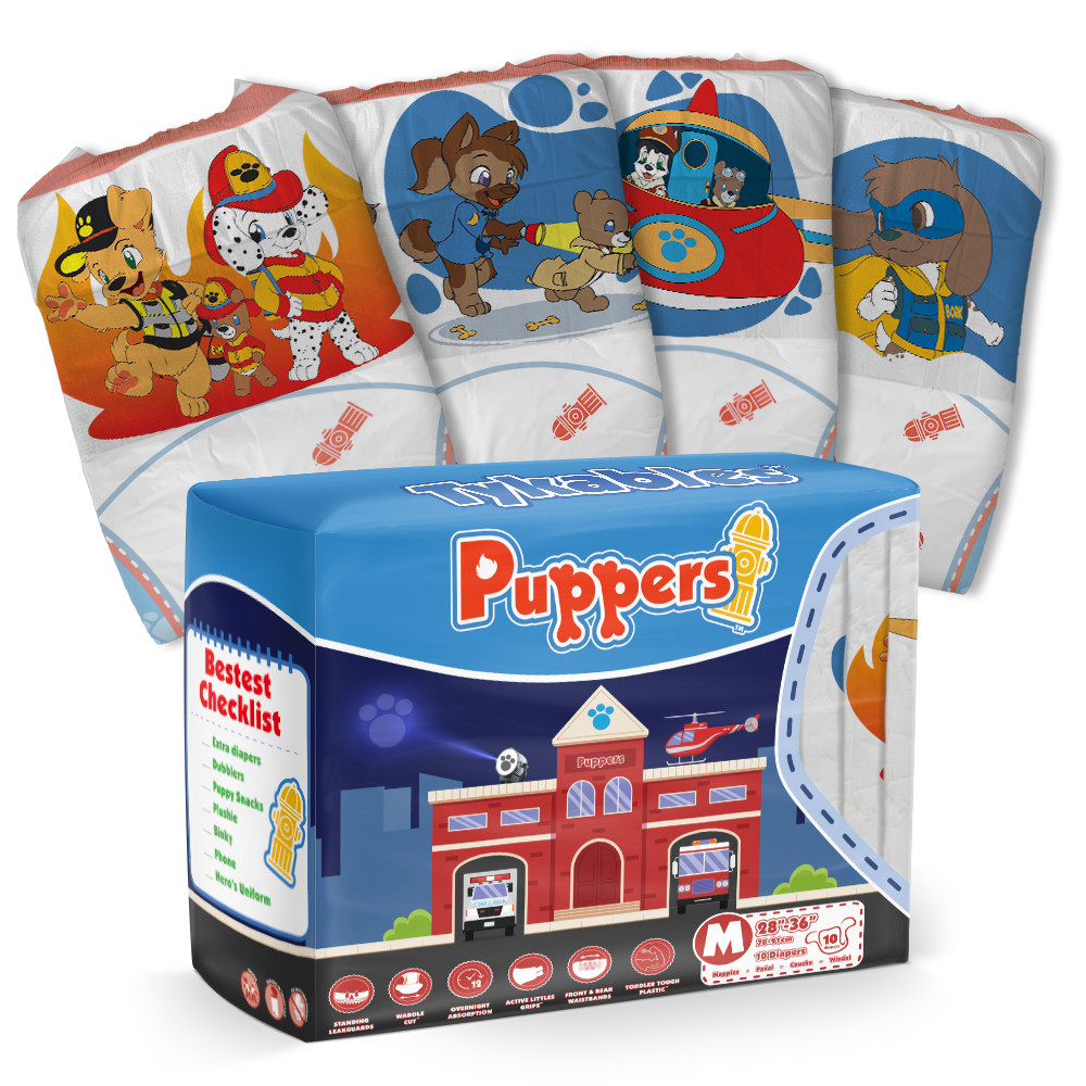 ABDL (ส่งจากประเทศไทย) ผ้าอ้อมแฟนซี Diaper สำหรับ ABDL Puppers Diapers Stacked Tykables 1 ชิ้น