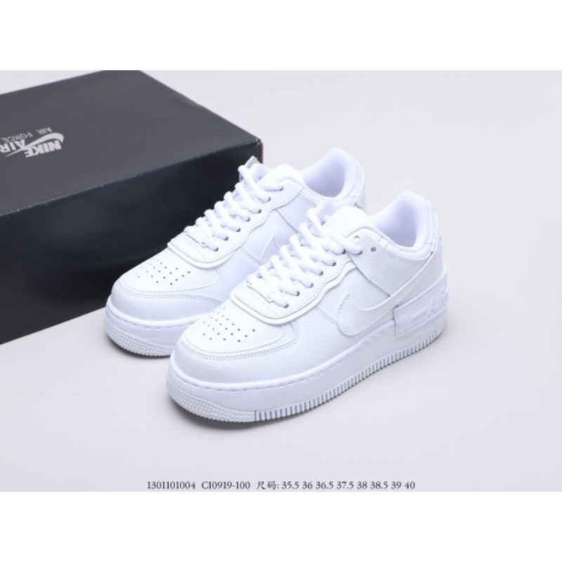 ,,nike Sepatu Nike Air Force 1 Shadow Triple White BNIB แท้ 100% l   free shipping  รองเท้า new