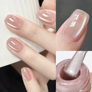 【Local】UR SUGAR Nude Glass Bead Cat Magnetic Gel Polish Flash White Spar Nail Gel Polish Magnetic Galactic Effect 15ml