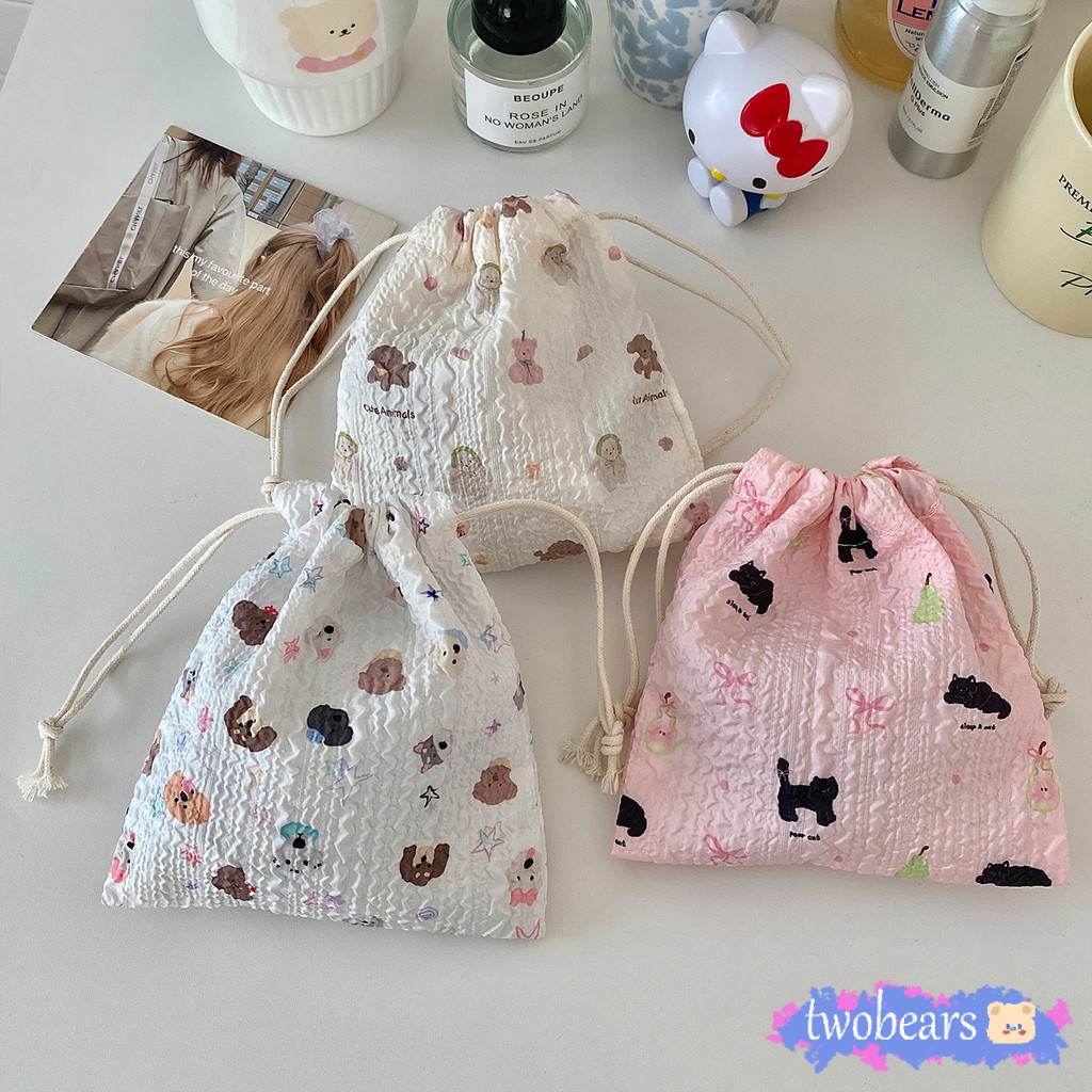 🌈พร้อมส่งจากไทย  ถุงหูรูดลายตาราง ถุงหูรูดลายสก๊อต มีให้เลืกหลายสี กระเป๋าผ้าหูรูด