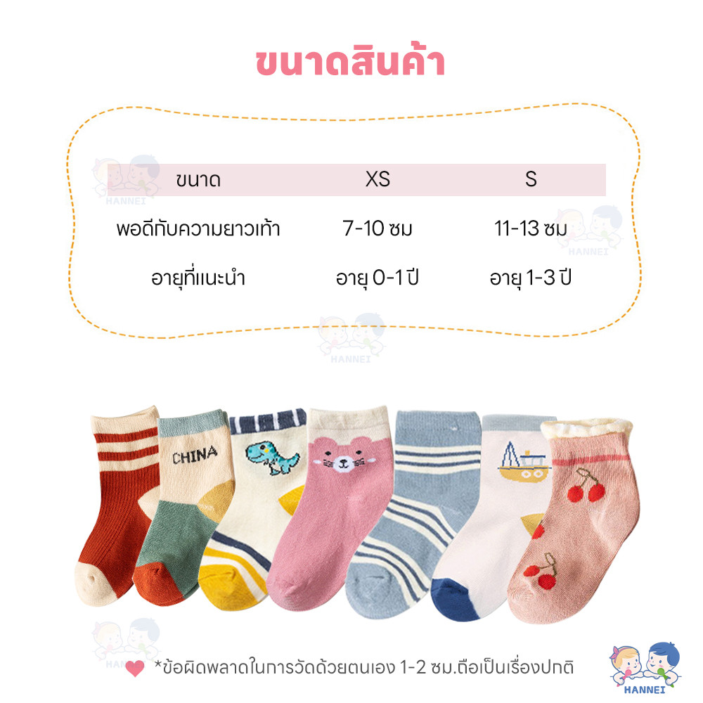 HANNEI 5 คู่/ชุด ถุงเท้าเด็ก ถุงเท้าทารก ไม่ขุยง่าย เหมาะสำหรับเด็ก 0-3 ปี เซตถุงเท้า นุ่มสบาย ถุฃเท้าเด็ก - รูปที่ 3