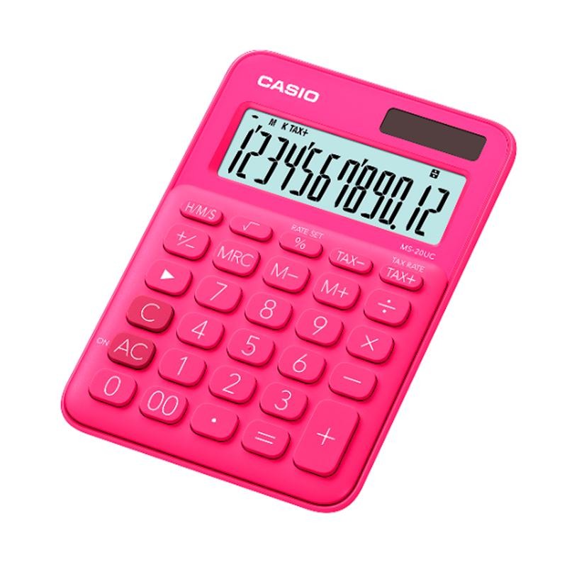 CASIO เครื่องคิดเลข รุ่น MS-20UC-RD สีแดงชมพู