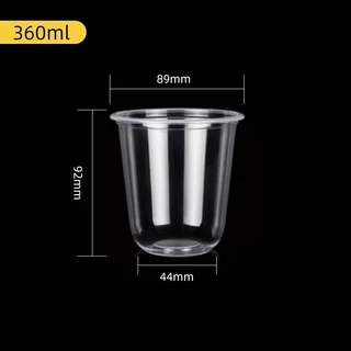 (พร้อส่ง)【1แถว50ชิ้น】แก้วกาแฟPETขนาด 12/14/16oz,ปาก 92มม./95มม.,ปากรูปตัวU90มม. นำไปพิมโลโก้ได้